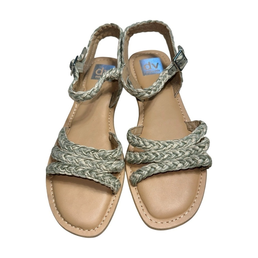 Dolce Vita Gray / Tan Braided Ankle Strap Sandals Women Size 9